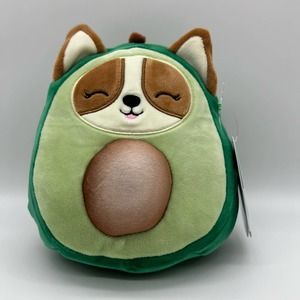 Squishmallow Regina in Avocado Costume 7.5" NWT Kellytoy Corgi Puppy